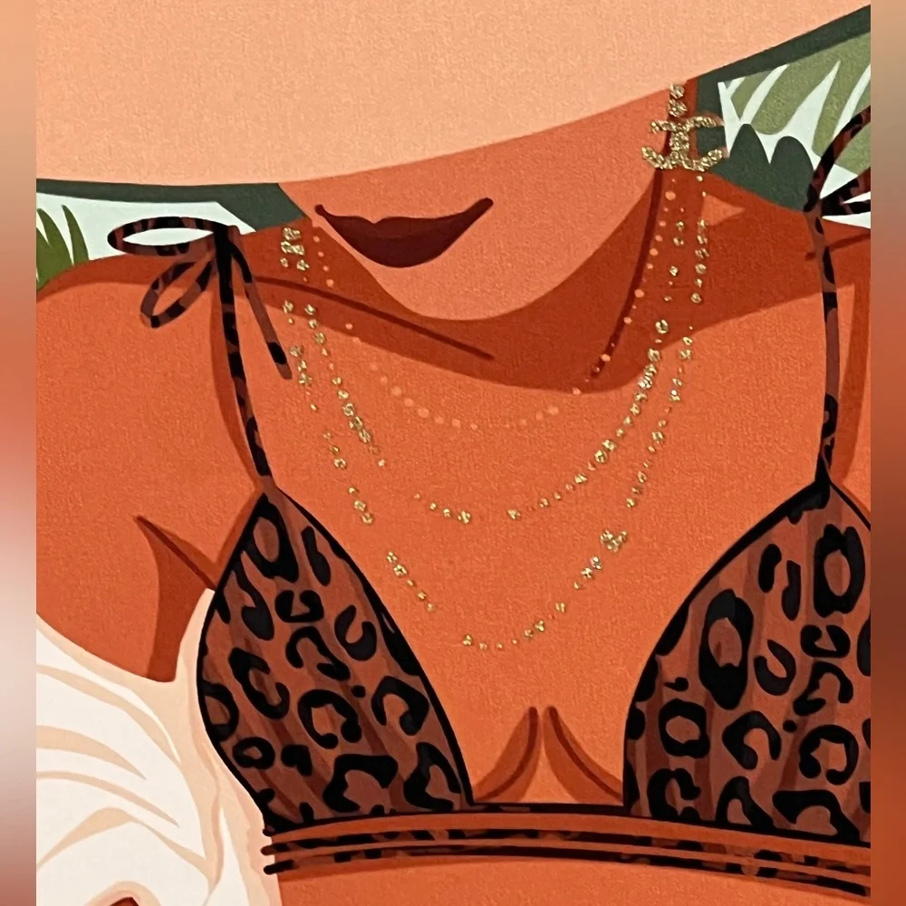 NEW Designart 'Chanel Resort Babe' Modern Framed Canvas Wall Art Print 16